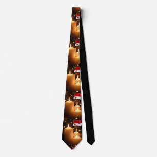 Christmas Tie, Christmas Candle Neck Tie