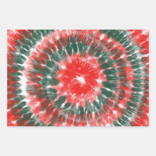 Christmas Tie Dye Decoration Xmas Gift Pattern Wrapping Paper Sheets (Front)