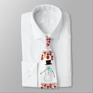 Christmas Tie, Snowman Neck Tie