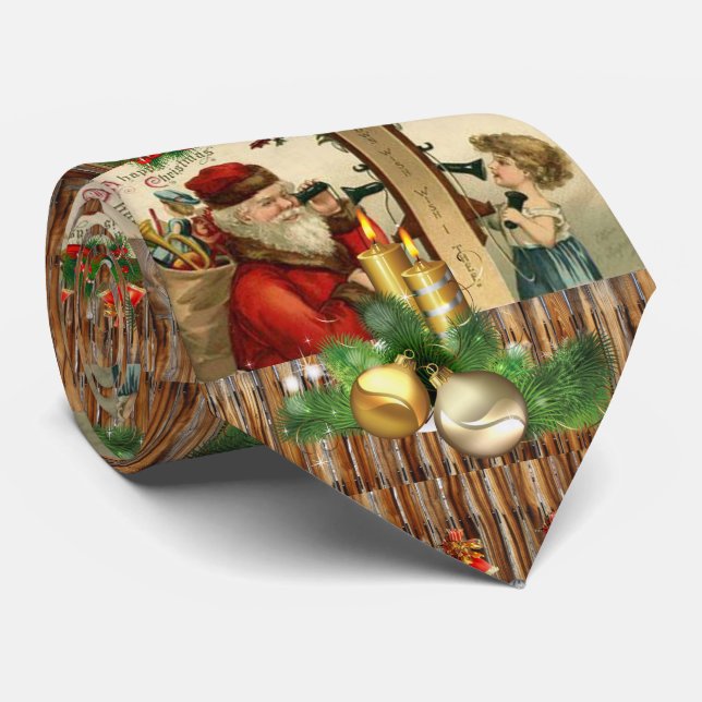 Christmas Tie, Vintage Neck Tie (Rolled)