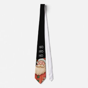 Christmas Tie With Santa Clause Ho Ho Ho