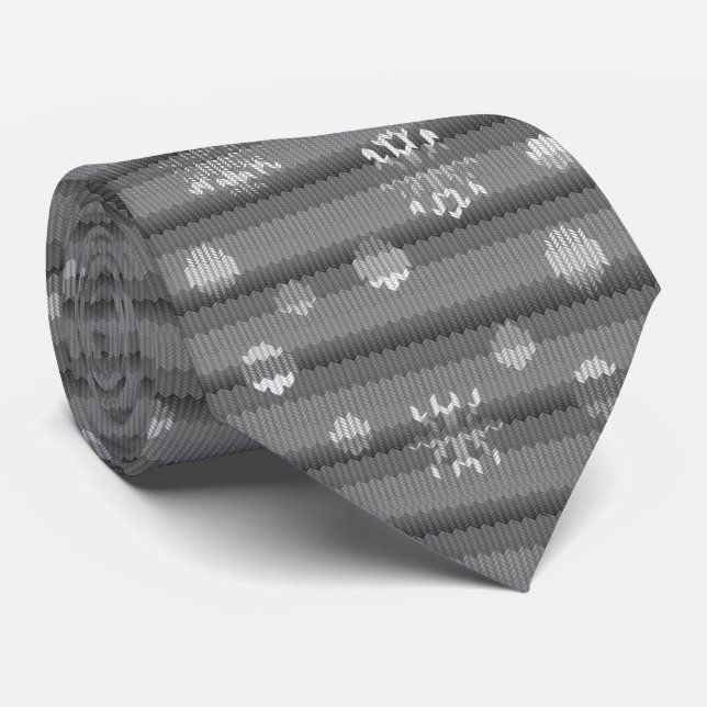 Christmas Ties Festive Knit Print Holiday Neckties (Rolled)