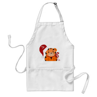 Christmas Tiger Adult Apron