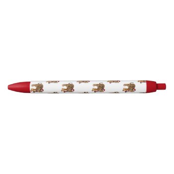 Christmas Tiger Black Ink Pen by PugWiggles at Zazzle