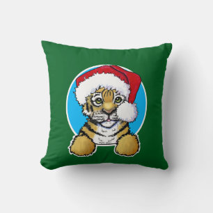 Christmas Tiger Cub Throw Pillow