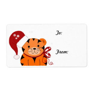 Christmas Tiger Label