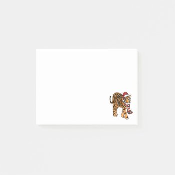 Christmas Tiger Post-it Notes by PugWiggles at Zazzle