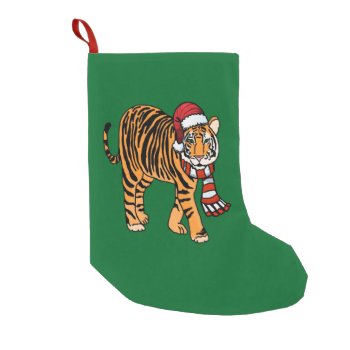 Christmas Tiger Stocking by PugWiggles at Zazzle