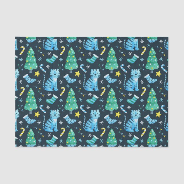 Christmas Tiger Tissue Paper (Front)