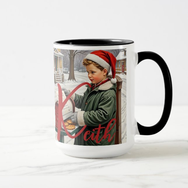 Christmas Time Alphabet Customizable Mug (Right)
