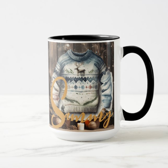 Christmas Time Alphabet Customizable Mug (Right)