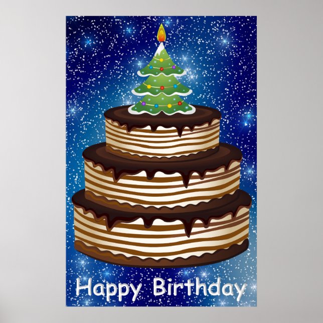 Christmas Time Birthday Poster (Front)