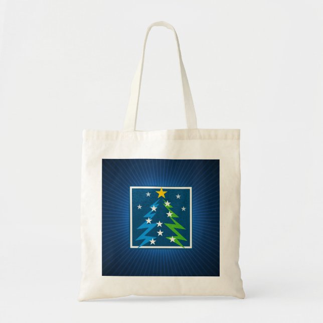 Christmas Time blue background Tote Bag (Front)