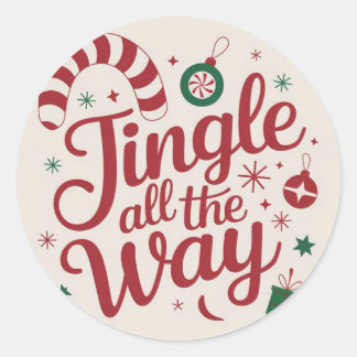 Christmas Time Classic Round Sticker