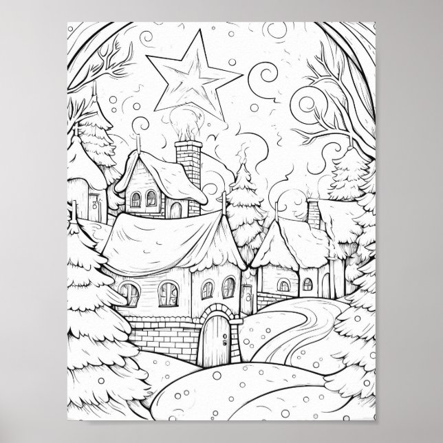 Christmas Time Coloring Poster (Front)
