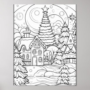 Christmas Time Coloring Poster