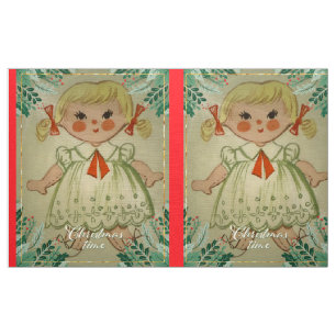 Christmas Time Dolls Fabric