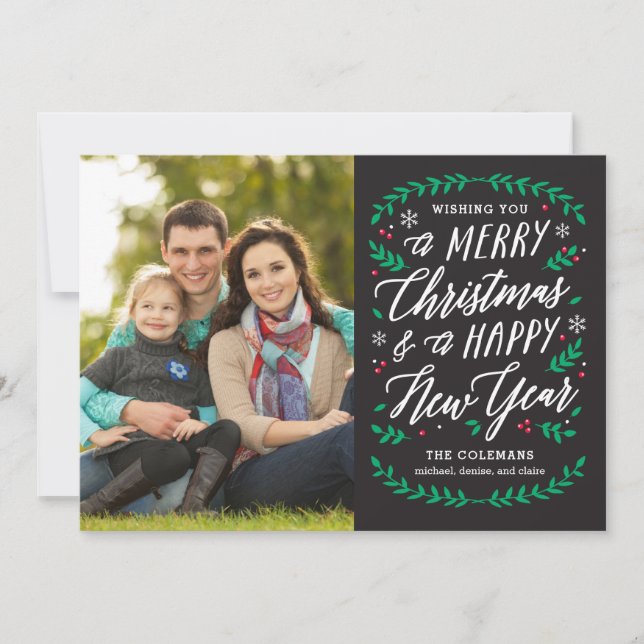 Christmas Time EDITABLE COLOR Holiday Card (Front)