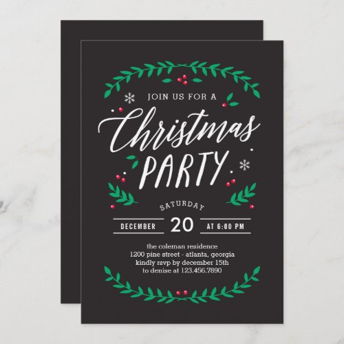 Christmas Time EDITABLE COLOR Party Invitation