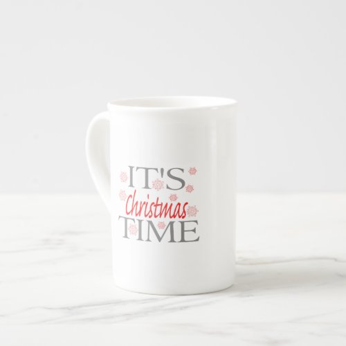 Christmas Time flakes decoration Bone China Mug