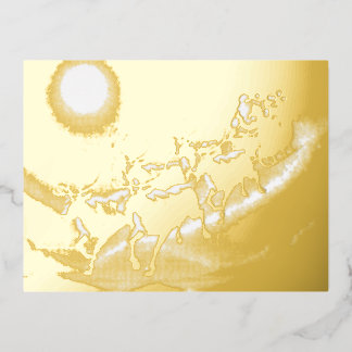 Christmas time foil holiday postcard