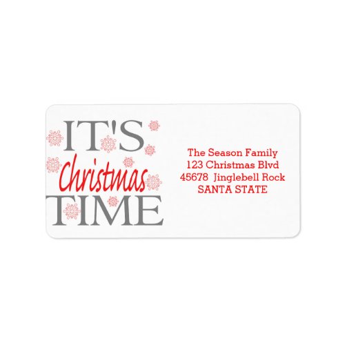 Christmas Time Holiday Address Label