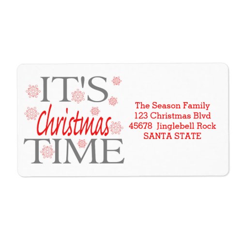 Christmas Time Holiday Address Label