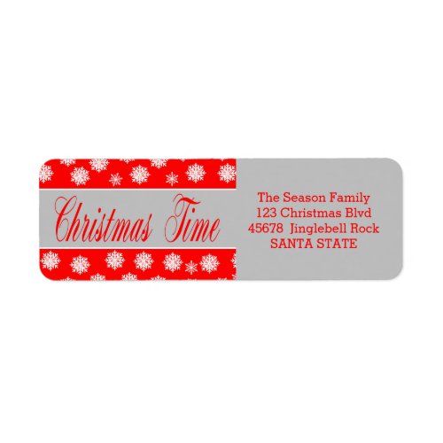 Christmas Time Holiday Address Label