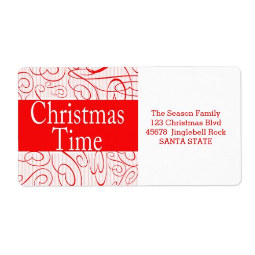 Christmas Time Holiday Address Label