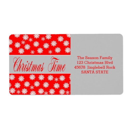 Christmas Time Holiday Address Label