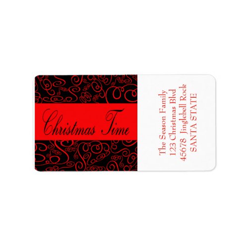 Christmas Time Holiday Address Label