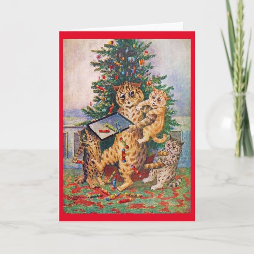 Christmas Time in Catland Louis Wain Card