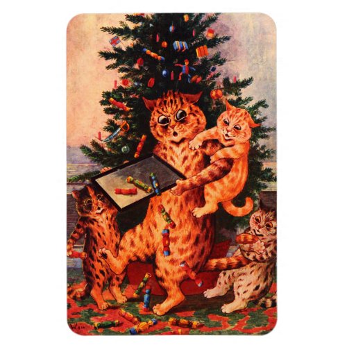 Christmas Time in Catland Louis Wain Magnet