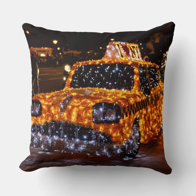 Christmas Time NYC Throw Pillow (Front)