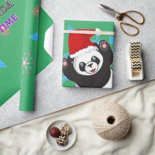 Christmas time panda wrapping paper. paper