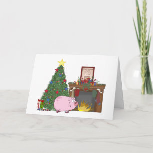 Christmas Time Pig Holiday Card