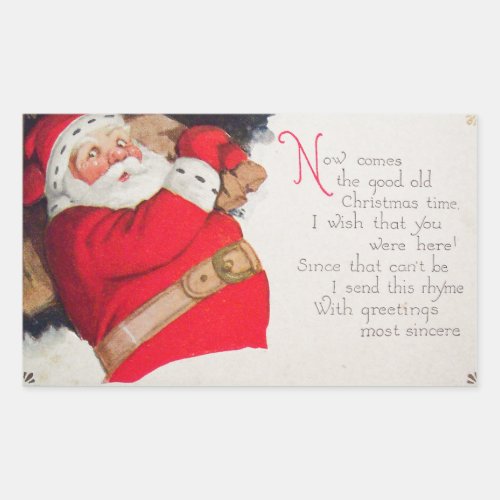 Christmas Time Santa Claus Rectangular Sticker