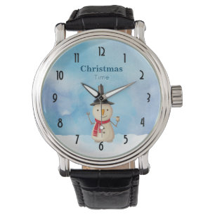 Christmas Time Snowman Waving And Smiling Watch