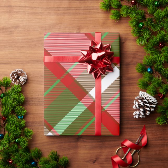 Christmas Time Tonight Plaid Wrapping Paper (Holiday Gift)