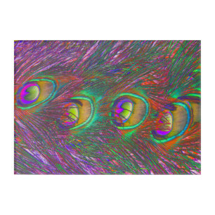 Christmas Tinsel Peacock Feathers Acrylic Print