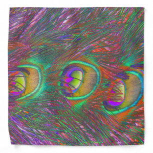 Christmas Tinsel Peacock Feathers Bandana