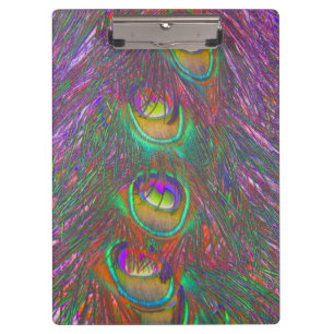Christmas Tinsel Peacock Feathers Clipboard