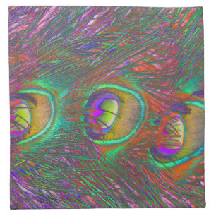 Christmas Tinsel peacock Feathers Cloth Napkin