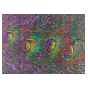 Christmas Tinsel Peacock Feathers Cutting Board