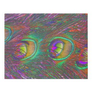 Christmas Tinsel Peacock Feathers Faux Canvas Print