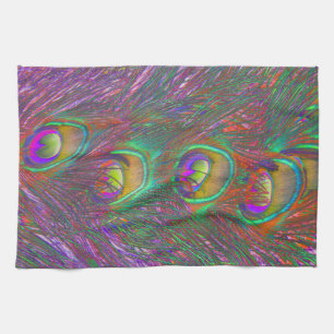 Christmas Tinsel Peacock Feathers Kitchen Towel
