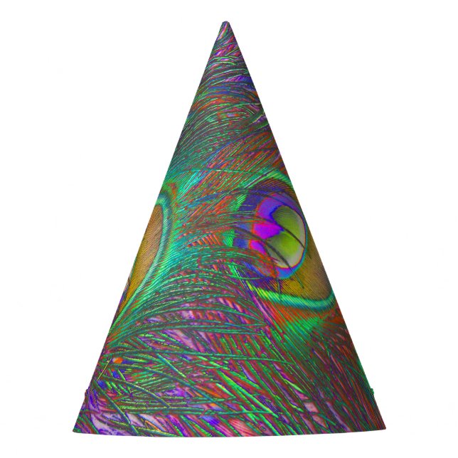 Christmas Tinsel Peacock Feathers Party Hat (Front)