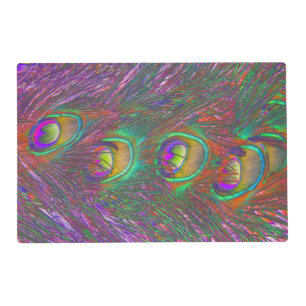 Christmas Tinsel Peacock Feathers Placemat