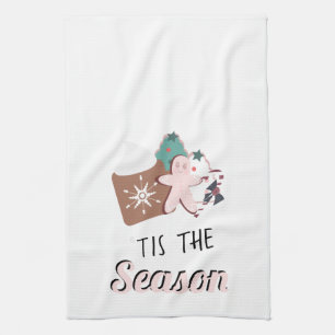 Christmas Tis the Season Cookies Hot Chocolate Kitchen Towel