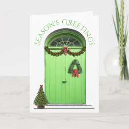 Christmas Tis The Season Decorations Green Door Holiday Card